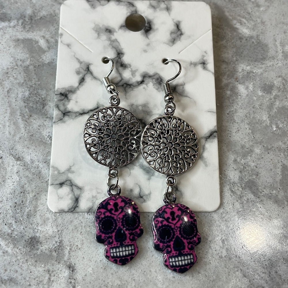 Day of the Dead Sugar Skull Earrings